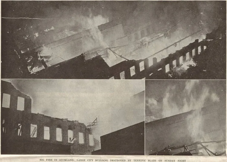 D.S.C. and Cousins, motor body builders in Kitchener Street, Auckland destroyed by fire