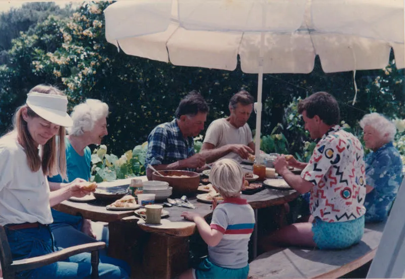 Photograph: Marjorie and Gerry Clark and family at Homelands Orchard