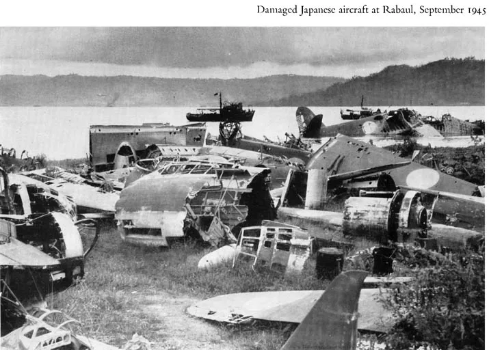 Damaged Japanese aircraft at Rabaul, September 1945