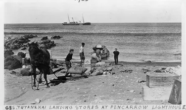 Image: Landing stores for Pencarrow Lighthouse
