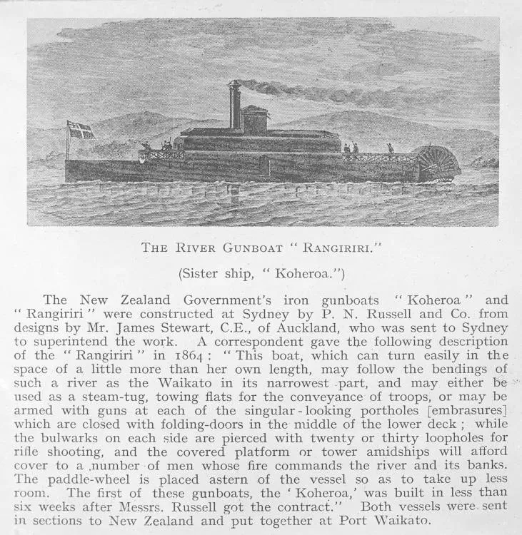 Gunboat Rangiriri, 1864