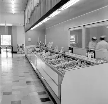Image: Woolworths display; meat cabinet. [P1-6409-8799]