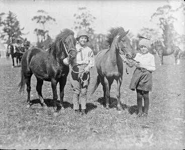 Image: Children with ponies at the Canterbury Agricultural & Pastoral, A&P Show, Christchurch, Canterbury, New Zealand.