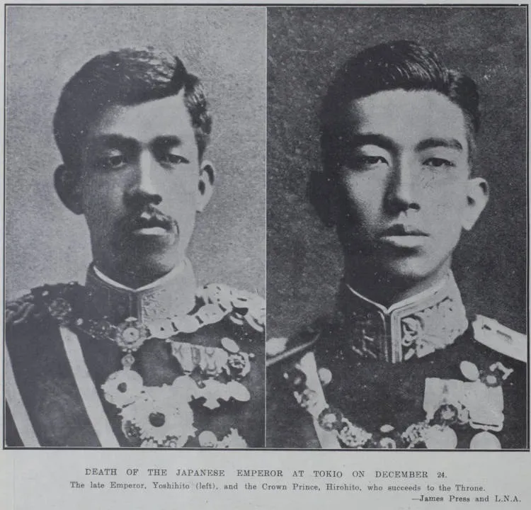 Death of Japanese Emperor at Tokyo on December 24
