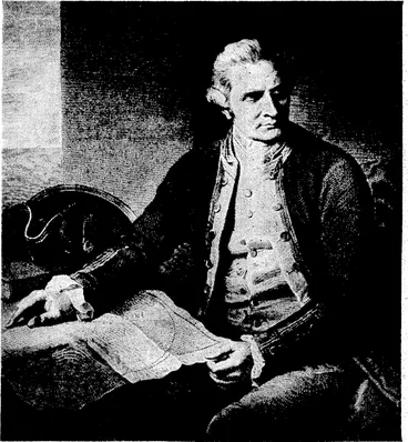 Image: CAPTAIN JAMES COOK. CAPTAIN COOK'S MAP OF N.Z. (Evening Post, 07 November 1939)