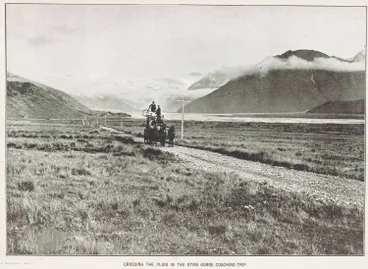 Image: Crossing the plain in the Otira Gorge coaching trip