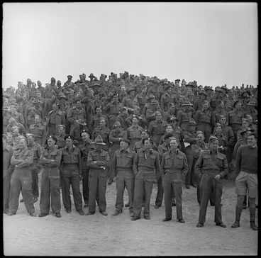Image: Section of the crowd at a donkey race meeting at Tura, Egypt - Photograph taken by W Timmins