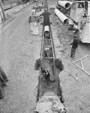 Image: Ponsonby Road construction, Grey Lynn, 1957