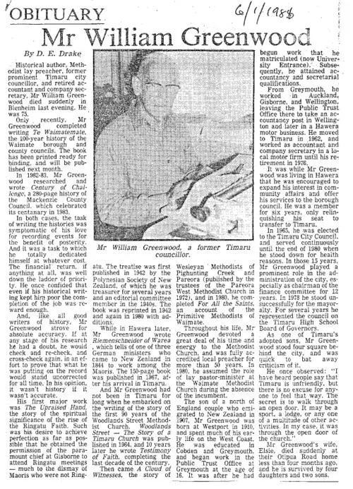 Obituary: Mr William Greenwood