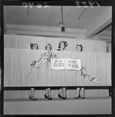 Image: Spring millinery and shoes on parade at Kirkcaldie and Stains, Wellington