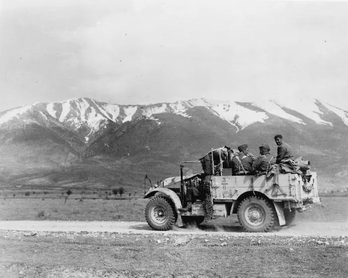 2nd NZEF soldiers in their Morris truck during the Greek campaign