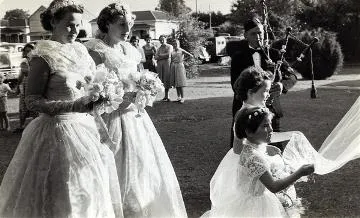 Barbara Sutherland as a bridesmaid: Photograph