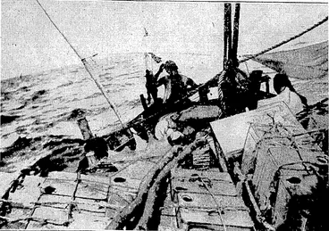 Image: Evening Post"-Photo coun^, correspondence, Pupils: visit Wellington.-^ number of PuPusof the.Education,Departments correspondence schdol have been visiting Wellington during.the^presenrweek,-under a.sclteme.vnaugarated by.Vr. Batchers: \TJte-photograph, taken'this Jorning art the RnHgitanc, snows, Dr. butchers pointing out places of:interest to' the children frtim-the deck, of the liiier. "Central I'ress" Photo. GUN-RUNNING FOIT ABYSSINIA.-27us interesting photograph shorvs haw contraband ammunition is slipped between patrols- to the coast m frail native craft. Recently the Ethiopian authorities stated that the chief difficulty-to be faced m the event of ivar ivith Italy would be the shortage of ammunition owing to the embargo of manufacturing countries. (Evening Post, 07 September 1935)