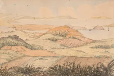 Image: Entrance to Auckland Harbour, Waitemata River, New Zealand from One Tree Hill