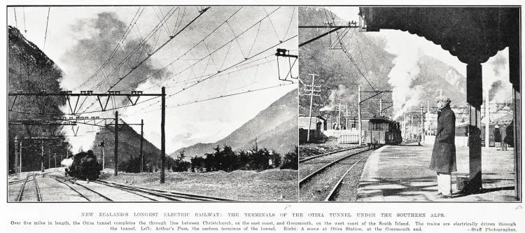 New Zealand's longest electric railway: the terminals of the Otira tunnel under the Southern Alps
