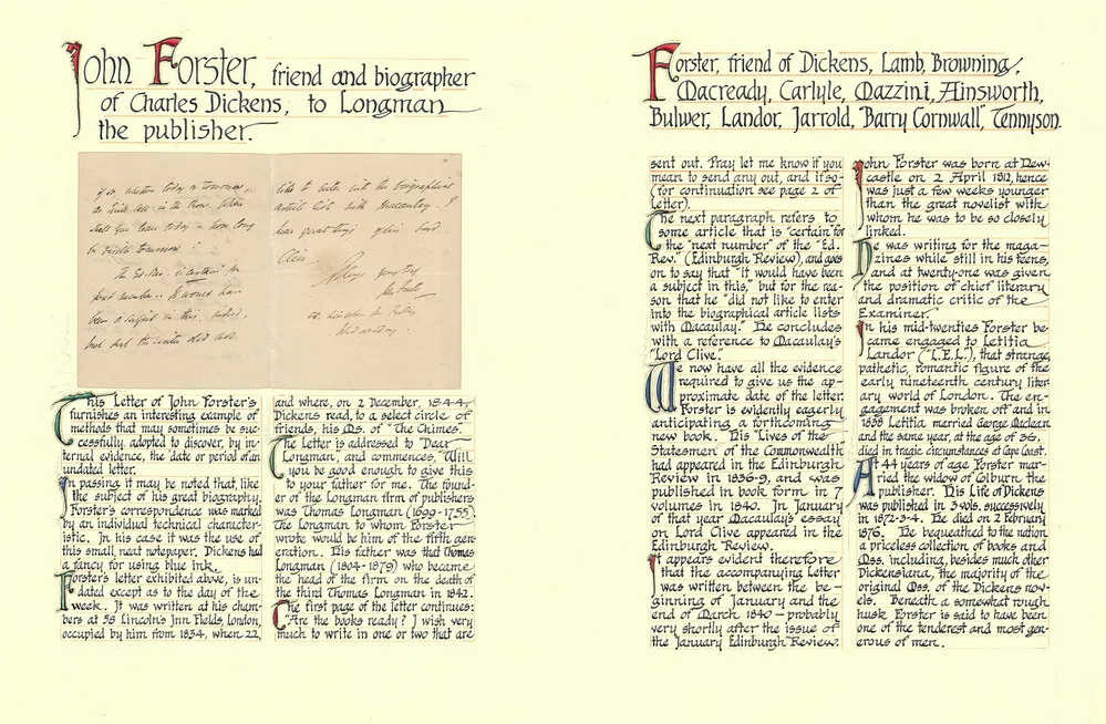 Letter from John Forster to Longman Publishers