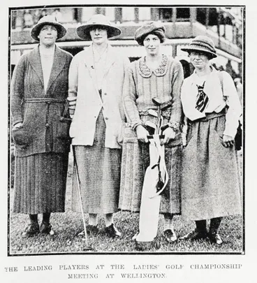 Image: The leading players at the ladies' golf championship meeting at Wellington