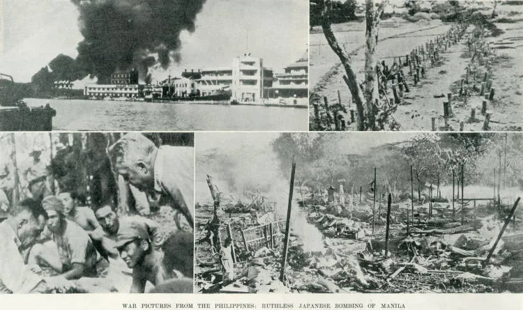War pictures from the Philippines: ruthless Japanese bombing of Manila