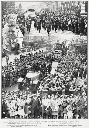Image: Carnival -time in Auckland: celebrating the ninetieth anniversary of the birthday of Queen Street