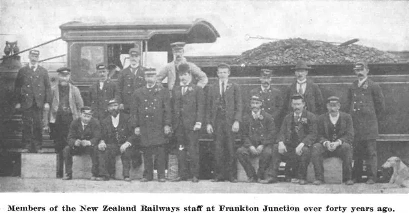 Members of the New Zealand Railways staff at Frankton Junction over forty years ago