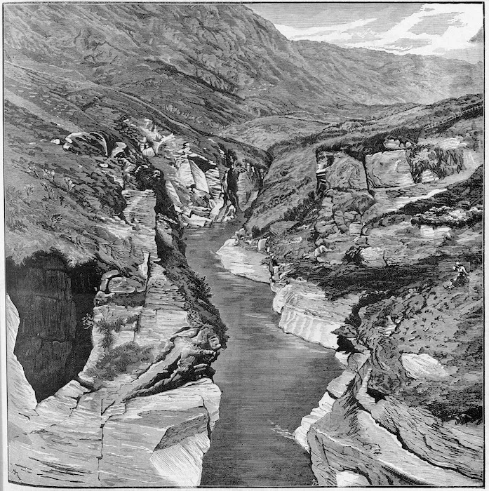 Artist unknown :[Shotover River, ca 1870]