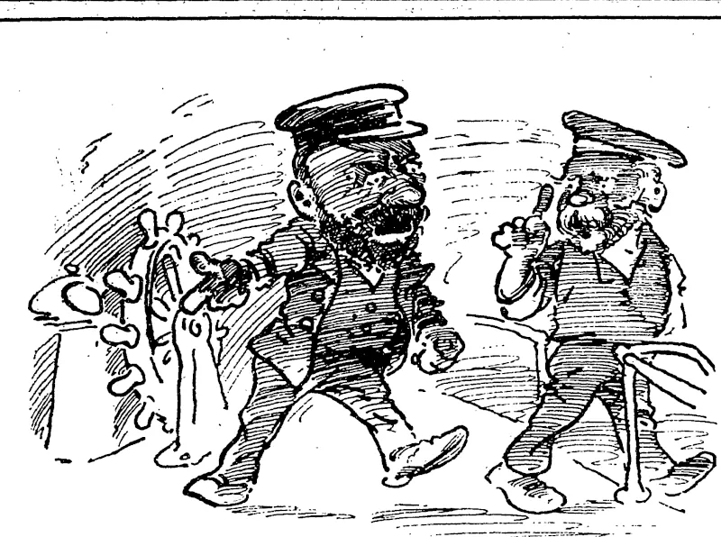 Angry Captain : What the deuce do you mean by leaving the wheel before  you are relieved'? Do you want to wreck the ship ? Law-Abiding Sailor: Can't help it, sir. My eight hours are up, and I  ain't agoing to break the law.  Anxious Doctor : Hurry up, now, John, and drive like the dickens. They have rung up to say Mrs Brown is dangerously ill, and we haven't a  moment to lose.  Coachman : Begging yer parding, sir, but I can't do it. Eight hours is up, sir, and I don't want to go to gaol for working overtime.  Farmer : Come, Ricks, what is this ? You're not going to knock off till  the rest of the hay is in, with the rain threatening as it is.  Unionist Farm Labourer : You know the law, sir���six months for working more than eight hours. Very sorry if the hay spoils, but I don't want to go to prison.  Mistress : Where are you going, Matilda'? It is not your afternoon out, and I want you to see to the dinner this afternoon while I take the children out myself.  Maid : You forget, ma'am, that I started the washing at six o'clock this morning, and my eight hours finished at two this afternoon, and if you ask me to do any more work to-day I'll make it my business to complain to the Labour Inspector and have you up for it.  How it will all end.���Worried Wife (to returning trades unionist husband): 'You want your tea, do you? Well, then, get it for yourself. Here have I been all the afternoon with these crying children, and a girl who refuses to do a stroke after her eight hours is up, and all because of your trades union fads. You have an eight hours law, the servant girl has an eight hours law, everybody has an eight hours law, and now lam going to have eight hours law, too. You trades unionists are so anxious for the blessings of the eight hours system for everyone else. Now, why shouldn't your poor wives have a little of the eight hours blessings, too ? Just you reckon me "on strike." ' (Observer, 21 March 1896)