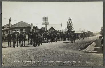 Image: N.Z. Expeditionary Force. A Halt for Refreshments, Lower Hutt.