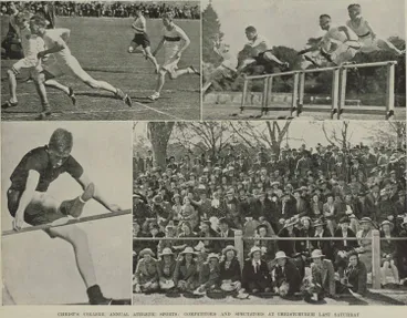 Image: Christ's College annual athletic sports: competitors and spectators at Christchurch last Saturday