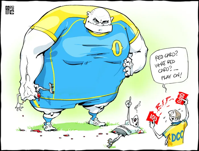 Smith, Hayden James, 1976- :'Red card? What red card?... Play on!' 15 March 2012