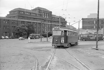 Image: Tram in Lambton Quay, Wellington