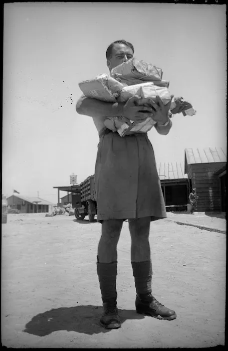Mail arrives at Maadi camp, Egypt