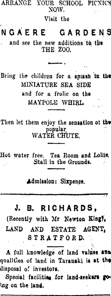Image: Page 2 Advertisements Column 8 (Taranaki Daily News 19-2-1916)