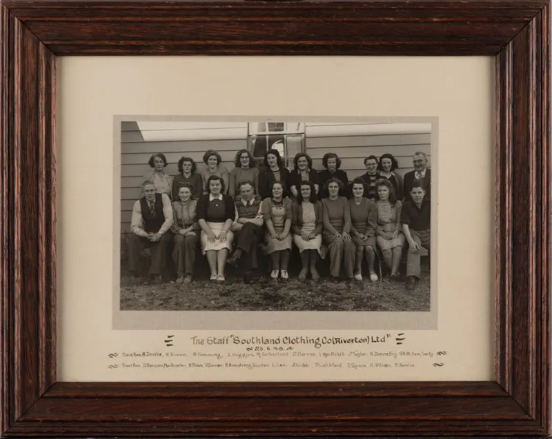 Framed photograph, Staff, Southland Clothing Company
