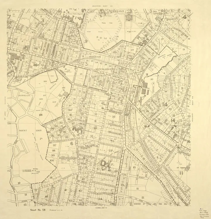 Auckland City Council planning map, sheet No. 5B