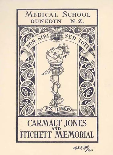 Image: Carmalt Jones and Fitchett Memorial bookplate.