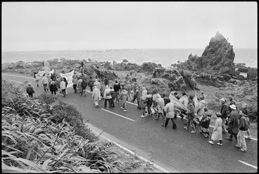 Image: Project Waitangi march at Moa Point, Wellington