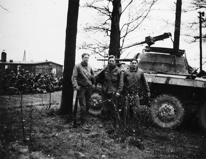 American troops and German prisoners of war, Braunschweig, Germany
