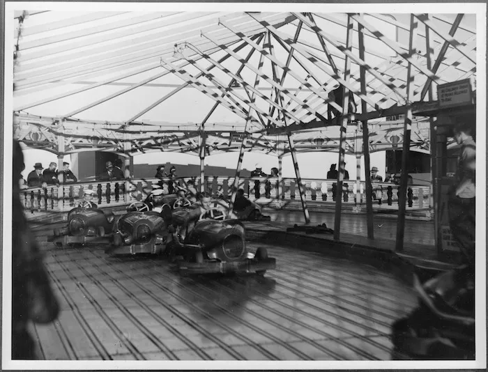 Dodgem car enclosure, New Zealand Centennial Exhibition, Wellington
