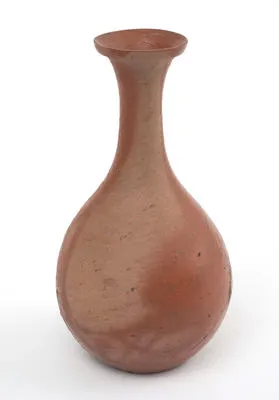 古備前緋襷鶴首花入 [Old Bizen reddish fire mark Kakushu flower input]