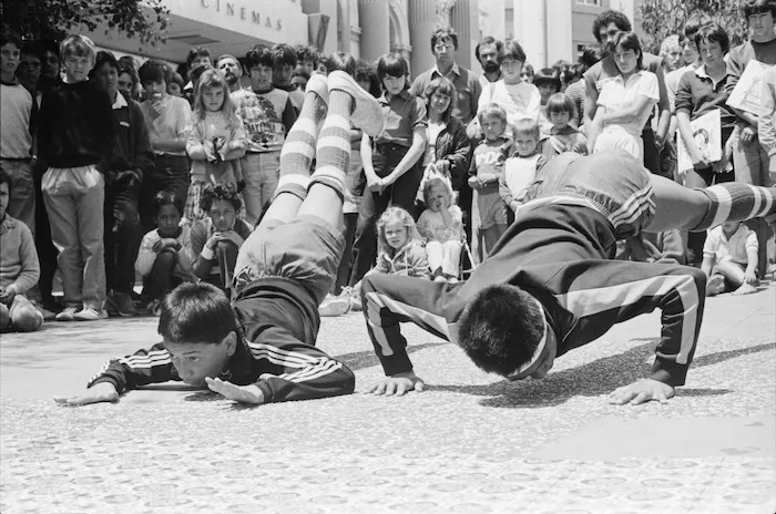 Doing the dolphin Manners Mall, Wellington - Photograph taken by John Nicholson
