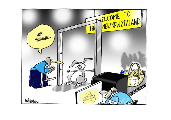 The Easter Bunny at airport security