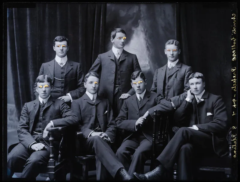 Glass Plate Negative: Christ's College prefects