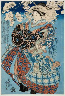 Shin-Yoshiwara Edo-chō san chōme Kado-Tamaya uchi Koimurasaki (Courtesan Koimurasaki of the Corner Tamaya House of Edo-chō in Shin-Yoshiwara)