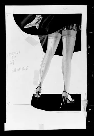 Image: Pair of legs modelling seamed stockings