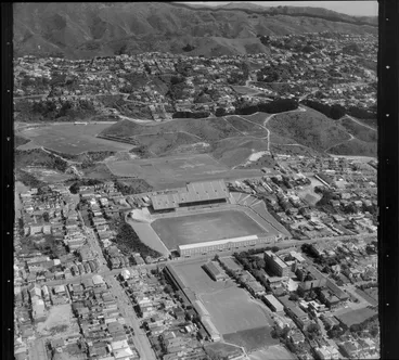 Image: Berhampore, Wellington, including Athletic Park and Macalister Park, Vogeltown in background