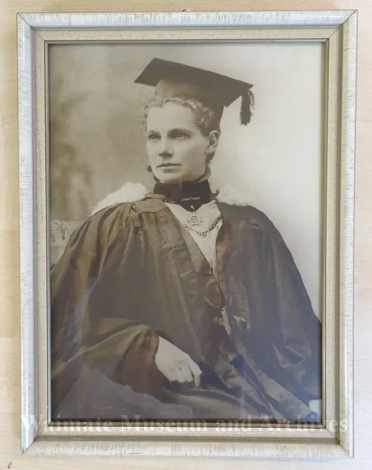 Portrait of Dr Margaret Cruickshank in her university graduation gown