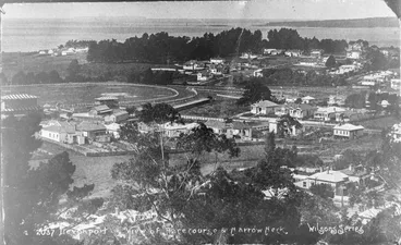 Image: Takapuna Racecourse from Mount Victoria, 1910