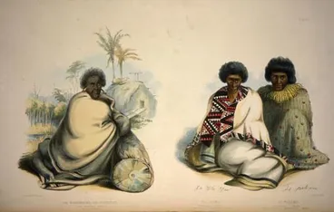 Pōtatau Te Wherowhero (left), Te Waru (centre) and Te Pakaru (right), painted by George French Angas Image: Pōtatau Te Wherowhero (left), Te Waru (centre) and Te Pakaru (right), painted by George French Angas
