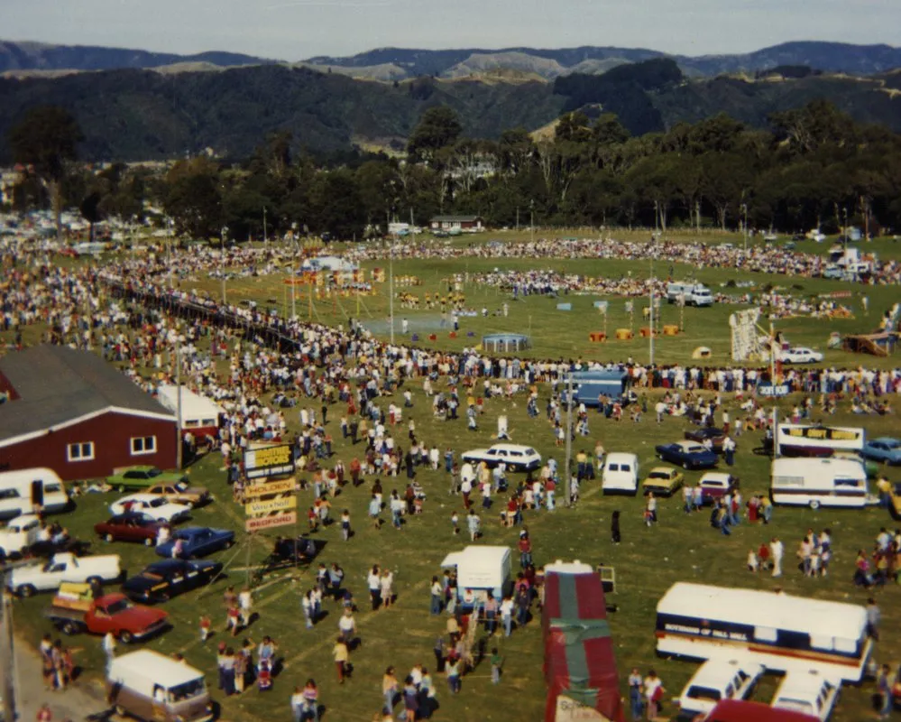 Aerial view of Trentham Memorial Park whilst show in progress