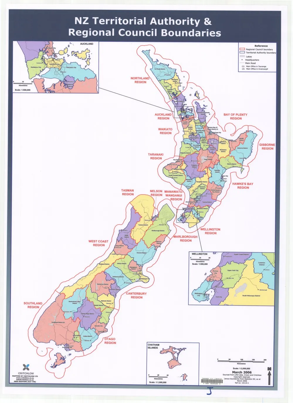 New Zealand Territorial Authority and Regional Council Boundaries